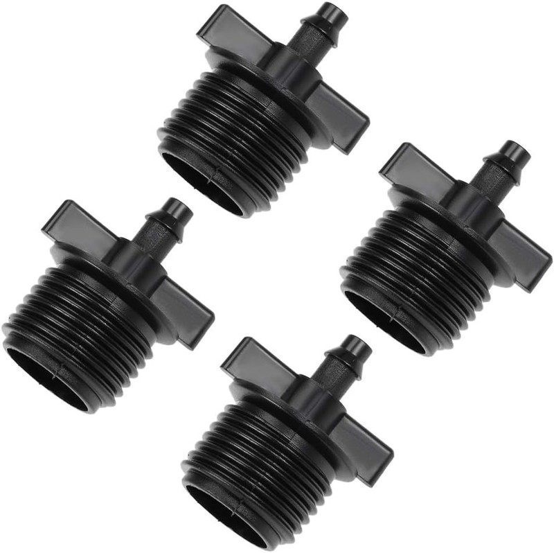 uxcell Barb Drip Pipe Connector 1/2 BSPF Male Thread 4/7mm Hose 4/7mm, Black