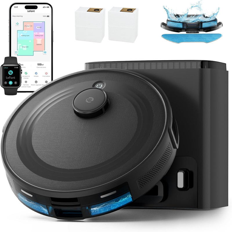 Lefant Lidar Robot Vacuum And Mop Combo75-Days Self-Emptying6000Pa Powerful