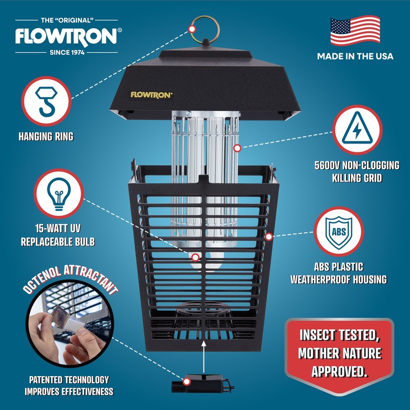 Flowtron Bug Zapper 1/2 Acre of Coverage with 15W Bulb & 5600V Killing Grid gallery