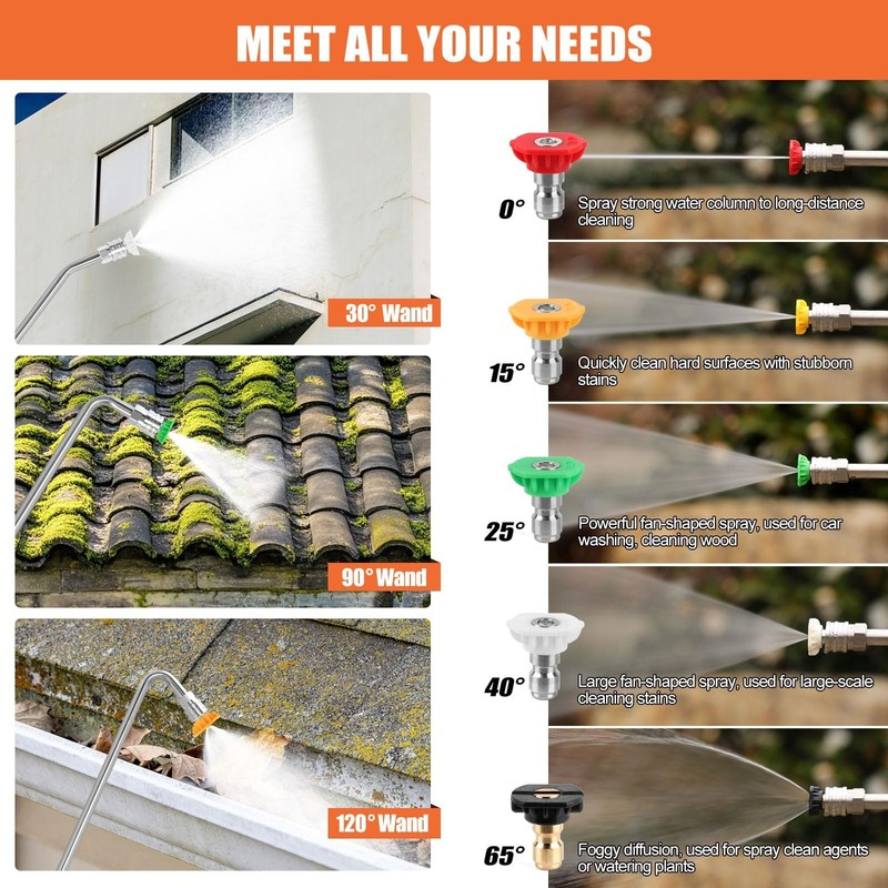 120" Gutter Cleaning Tools From the Ground, Pressure Washer Extension Wand wi... gallery