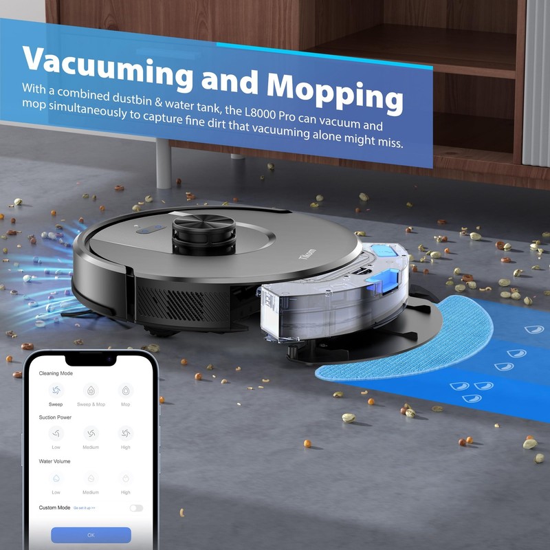 Tikom Robot Vacuum And Mop Combo 6000Pa Automatic Robotic Vacuum Cleaner Smart gallery