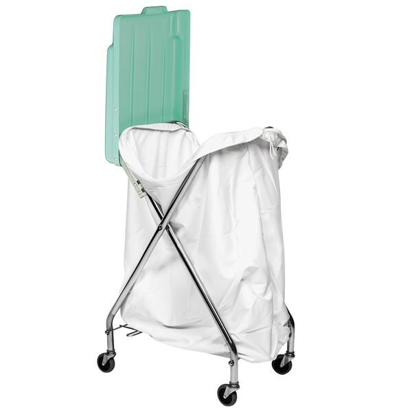 17 1/2″ x 17 1/4″ x 36 1/2″ Zinc Plated Hamper Stand with Cover and Hamper Bag