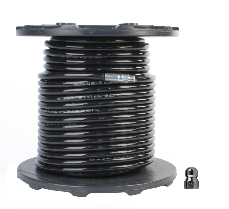 Schieffer 3/8″ x 250′ 4000 PSI Thermoplastic Sewer Jetter Hose & 5.5 Nozzle