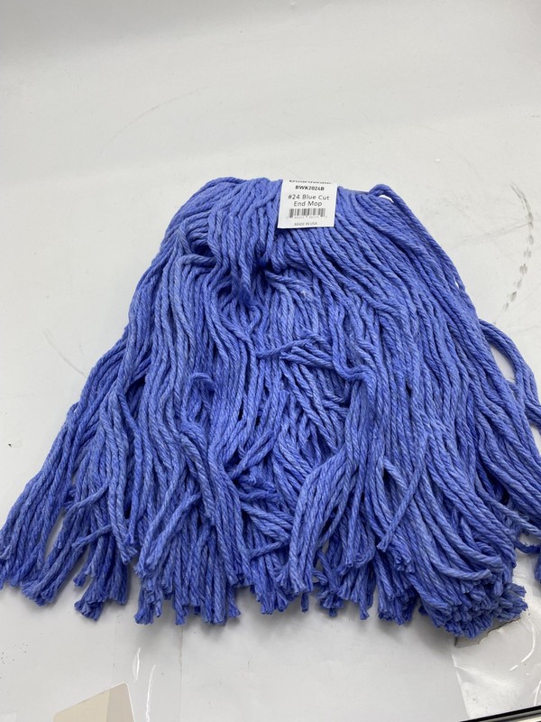 BOARDWALK 2024B MOP HEAD, STANDARD HEAD, COTTON/SYNTHETIC FIBER, CUT-END – BLUE