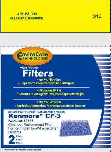 EnviroCare Chamber Replacement Vacuum Filters for Kenmore CF-3 Non-Whisperton…
