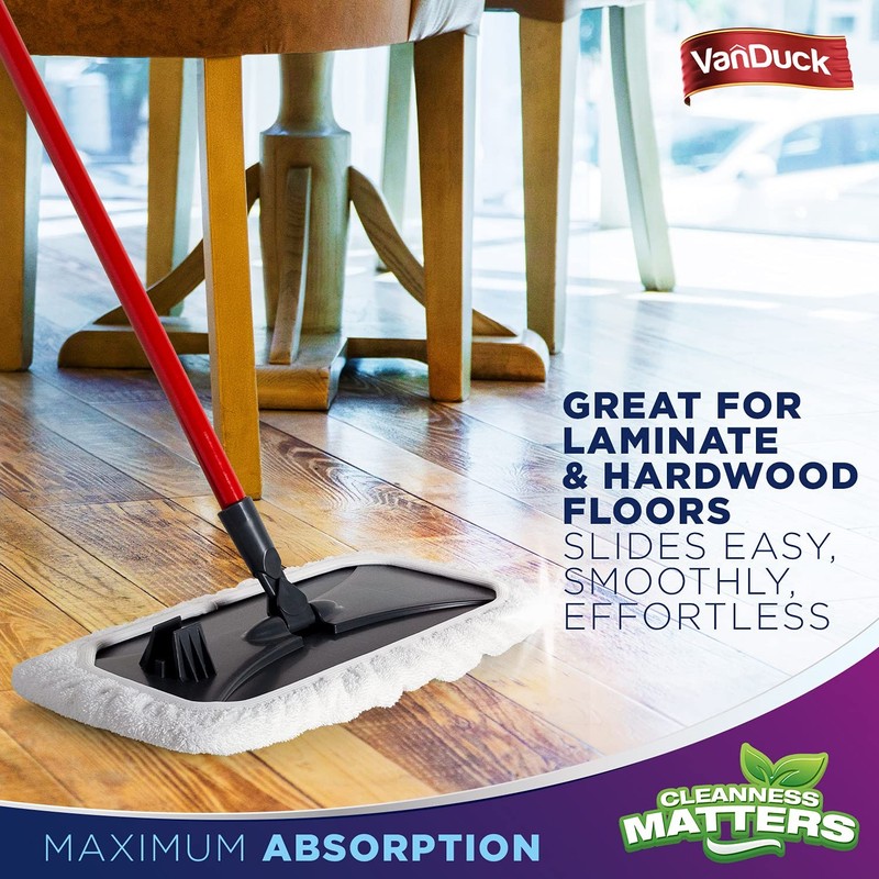 VanDuck 100% Cotton Terry Mop Pads 15x8 Inches 3 Count (Pack of 1), White gallery