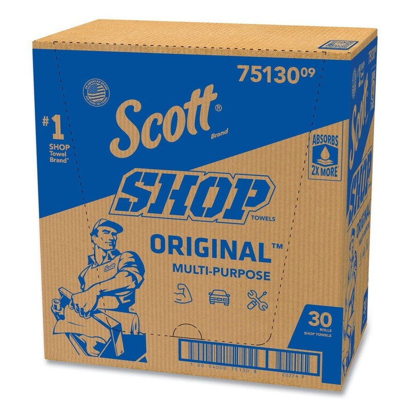 Scott 75130 9.4" x 11" 1-Ply Standard Shop Towels - Blue (30/Carton) New gallery