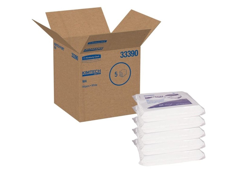 Kimberly-Clark 33390 – KimTech Pure W4 Dry Wipers, 1 Pack (100 Wipes)