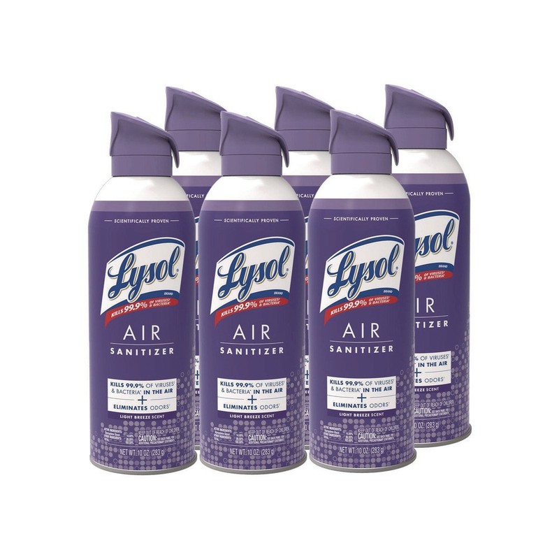 LYSOL Brand 19200-99394 10 oz Can Air Sanitizer Spray - Light Breeze (6/CT) New