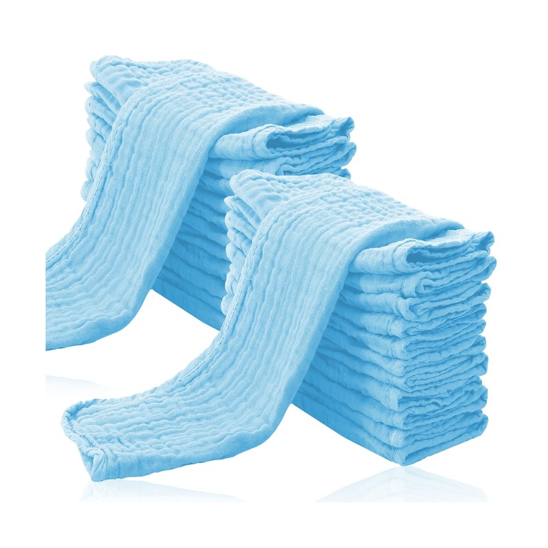 24 Pack Muslin Burp Cloths for Baby – Ultra-Soft 100% Cotton Baby Washcloths …