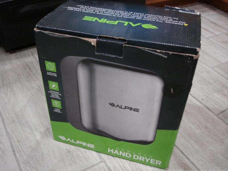 NIB Alpine Hemlock Hand Dryer Stainless Steel Brushed, 120V/60HZ