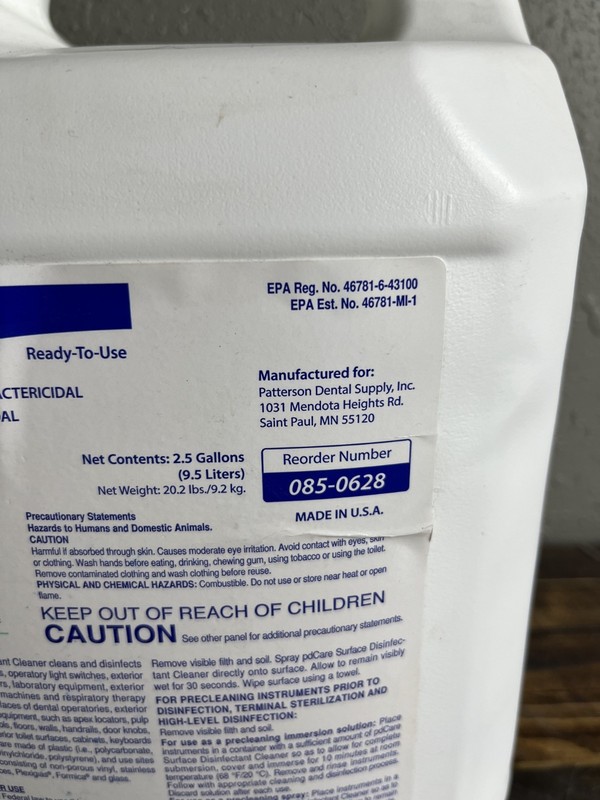 Patterson Dental pdCARE Surface Disinfectant Cleaner 2.5 Gallons Ready-to-Use gallery