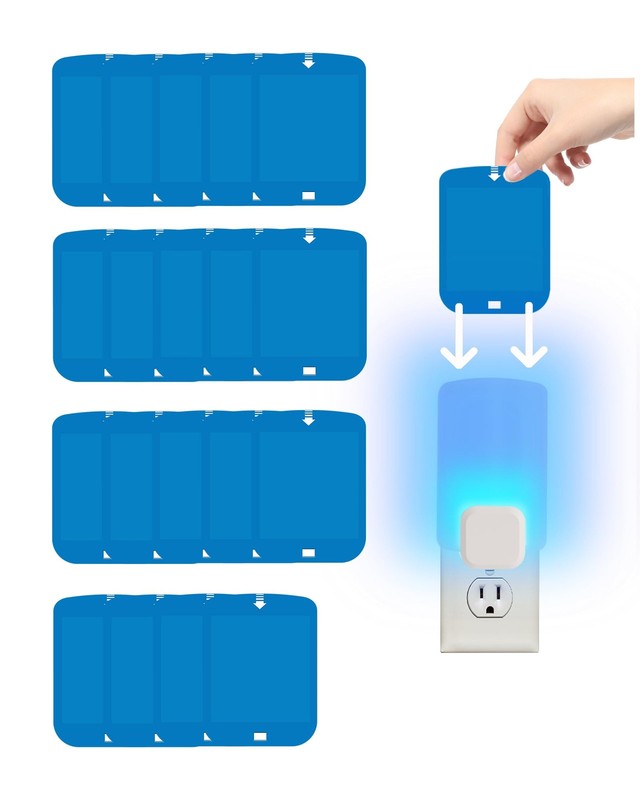 20 Pcs Refill Cartridges for Stem Flying Insect Light Trap, Replacement Blue