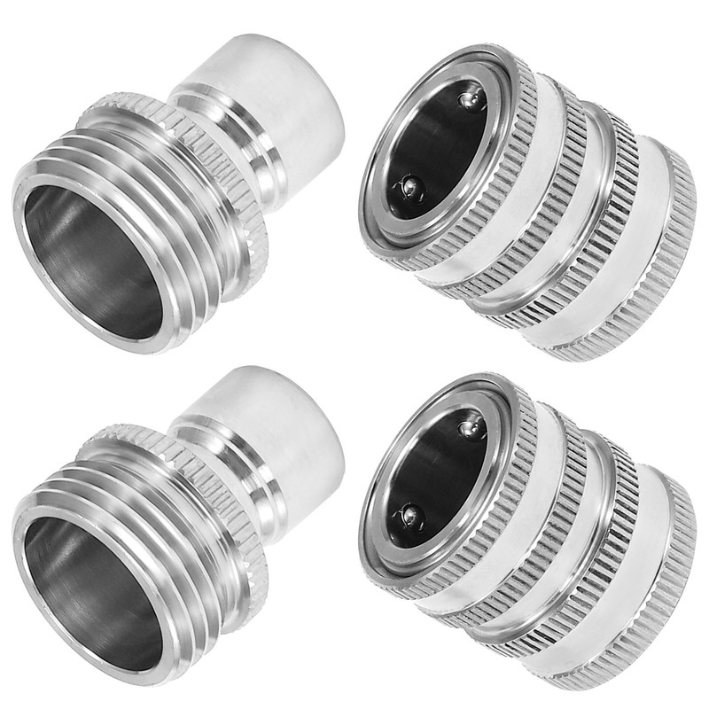 M MINGLE Garden Hose Quick Connect Fittings, 3/4 Inch GHT Stainless inch