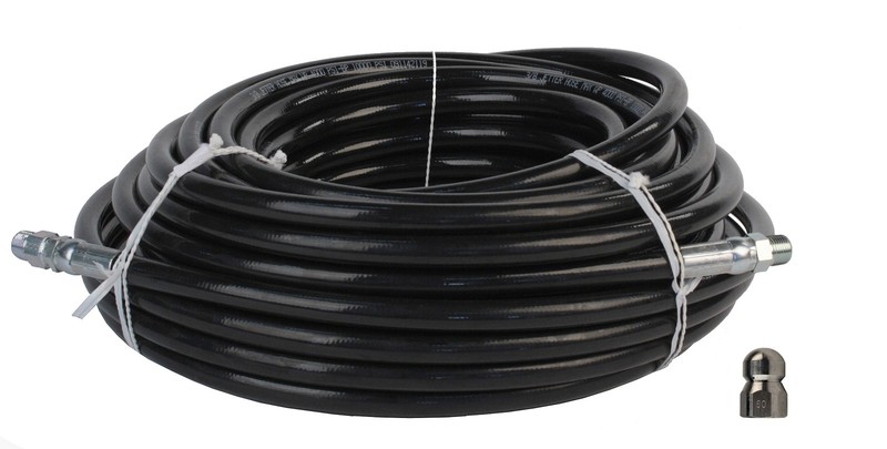 Schieffer 3/8″ x 100′ 4000 PSI Thermoplastic Sewer Jetter Hose & 8.0 Nozzle