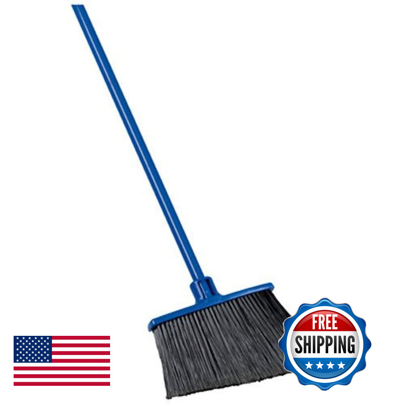 Quickie Extra-Reach Angle Broom Flagged Bristles Angle Broom For Garages