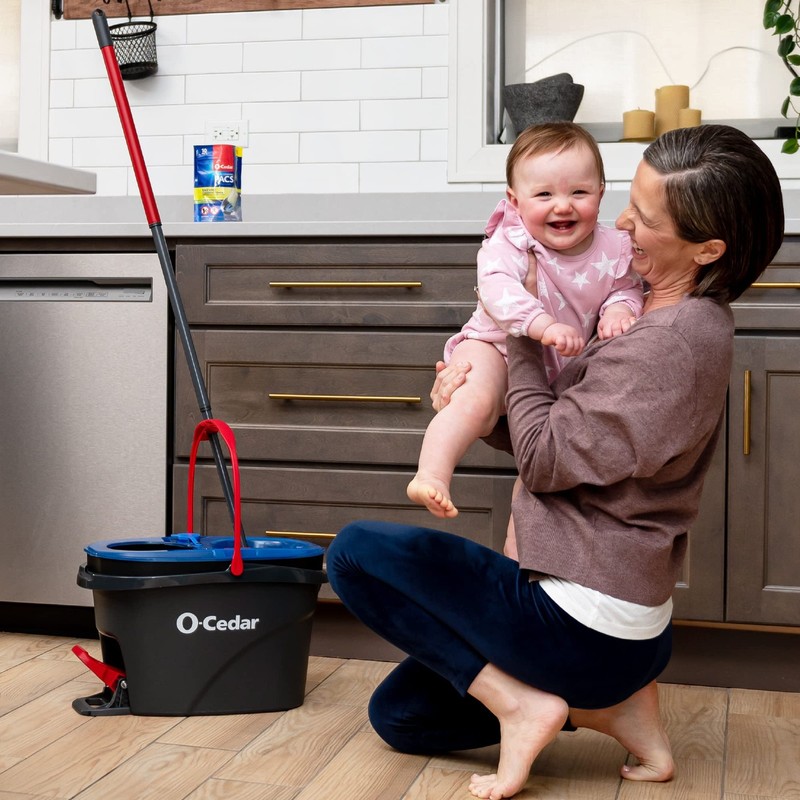 O-Cedar Rinseclean Spin Mop Bucket System Clean Clean Water Removes 99 Of gallery