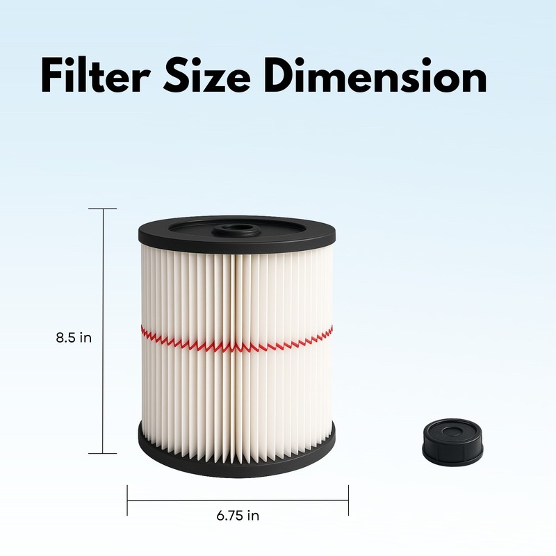 Hepa Filter for Craftsman Red Stripe Shop-Vac wet dry part 17816 9-17816, 2 Pks gallery