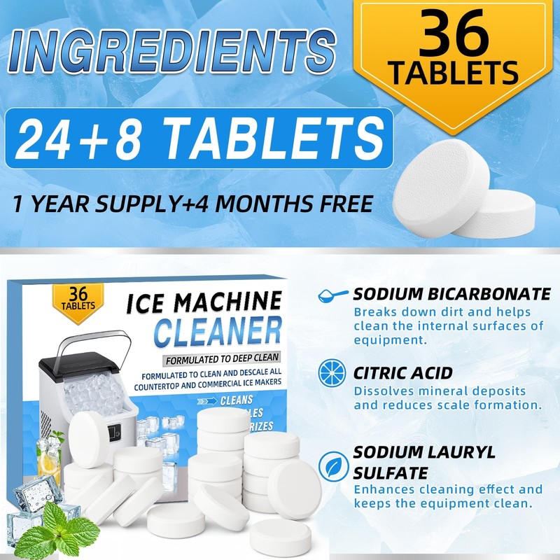 Ice Machine Cleaner Tablets Descaler (36 Pack) – 36 Count (Pack of 1) gallery