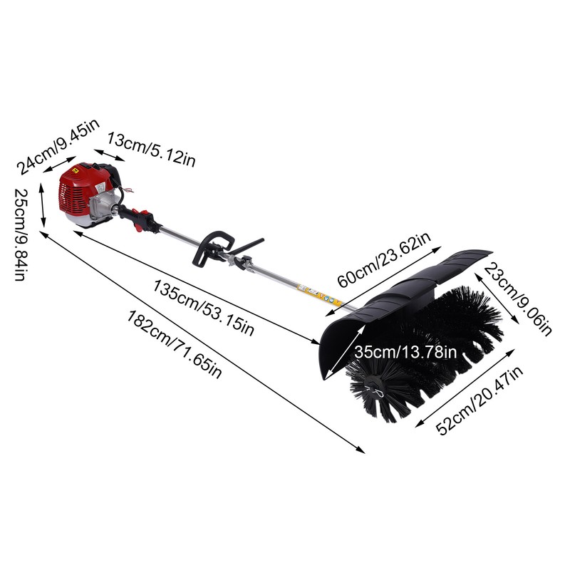 52cc Grass Brush Power Broom Handheld Turf Lawn Sweeper Blower Garden Clean gallery