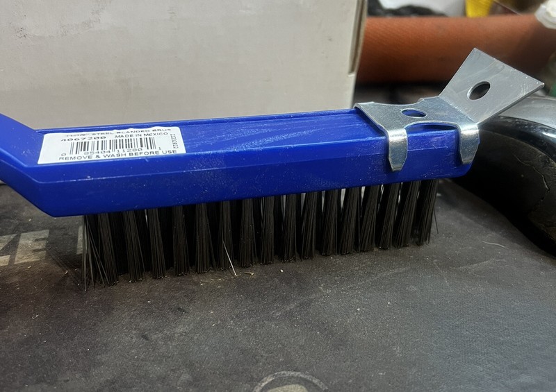Carlisle 4067200 11 1/2" Scratch Brush - End-Scraper, Stainless Steel/Plastic gallery