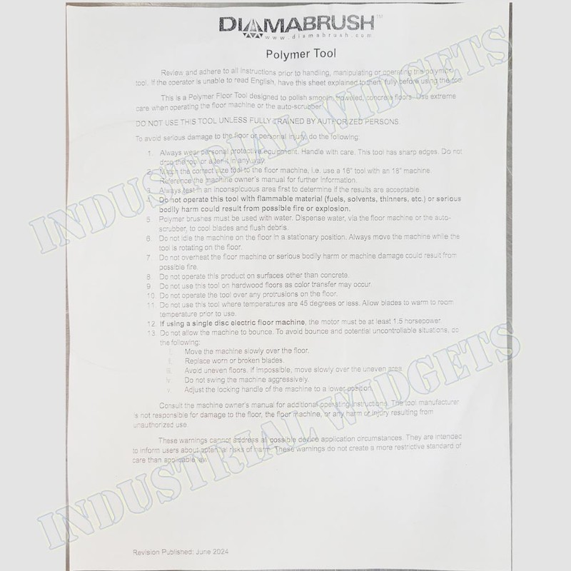 DIAMABRUSH 14" Polymer Tool 1000 Grit Red Blades with Tennant Drive Clutch Plate gallery