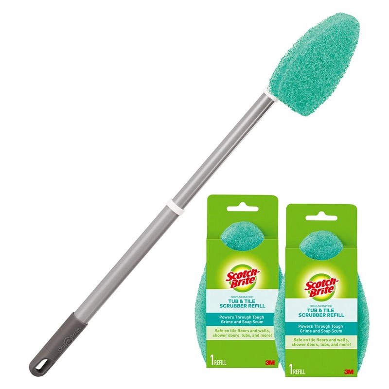 Scotch-Brite Extendable Tub Tile Scrubber Kit Includes 1 Handle And 3