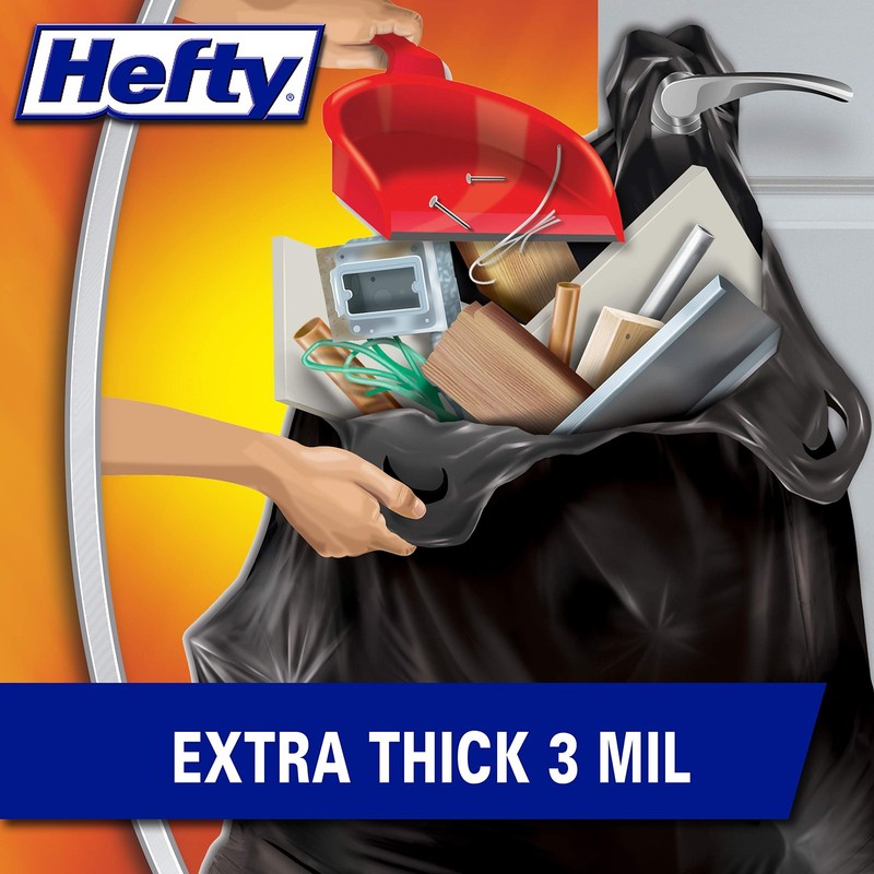 Hefty Load Carry Heavy Duty Contractor Large Trash Bags 42 Gallon 26 Count gallery
