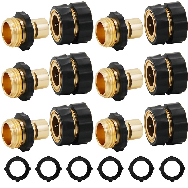 Triumpeek 3/4″ Garden Hose Connector, 12 3/4 inch, 12 PCS – 6 Male & 6 Female
