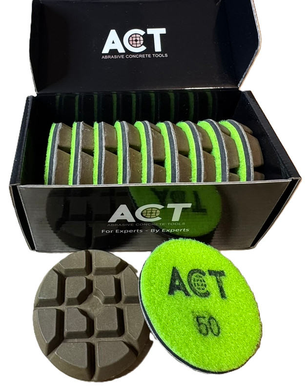 3″ 50 Grit Resin Diamond Polishing Pads – Concrete (Set-12)