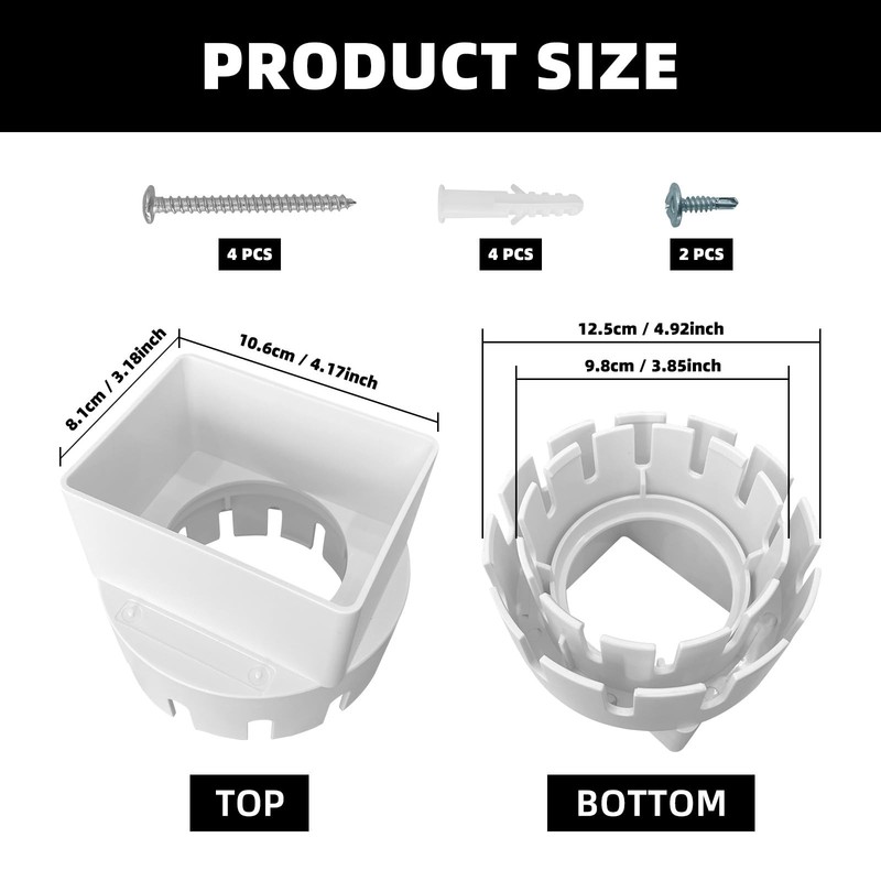 DLBEEM Gutter Downspout Adapter to Drain Pipe with 3" x 4" x 4", White gallery