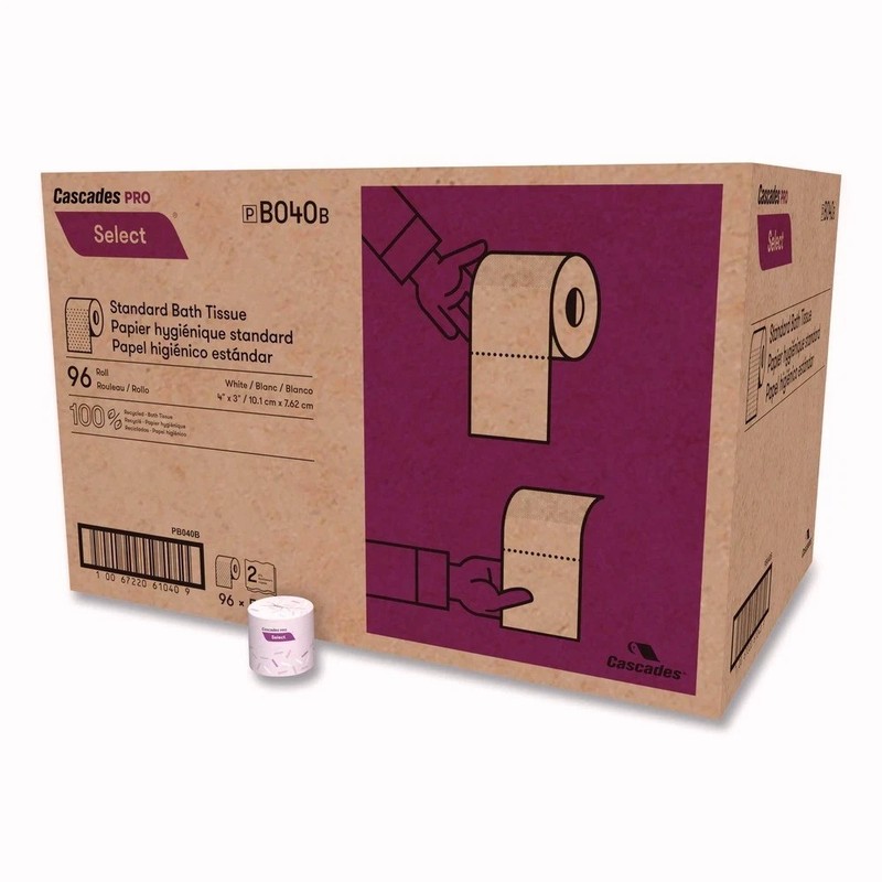 Cascades PRO B040 2-Ply Select Standard Bath Tissue - White (96/Carton) New