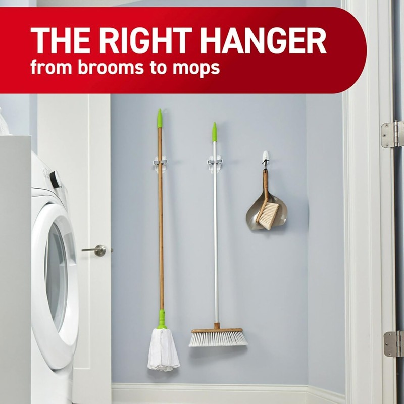 Command Broom and Mop Gripper, 3-Pack, Organize Damage-Free gallery