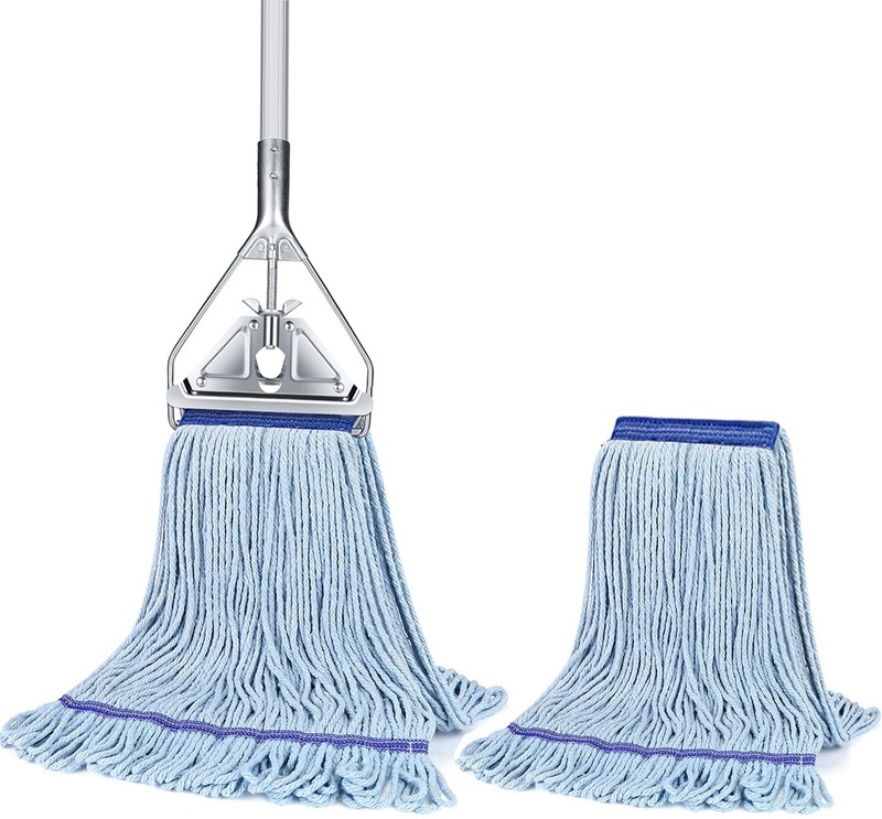 String Mop for Floor Cleaning - Industrial With Replacement Head, Blue-1 