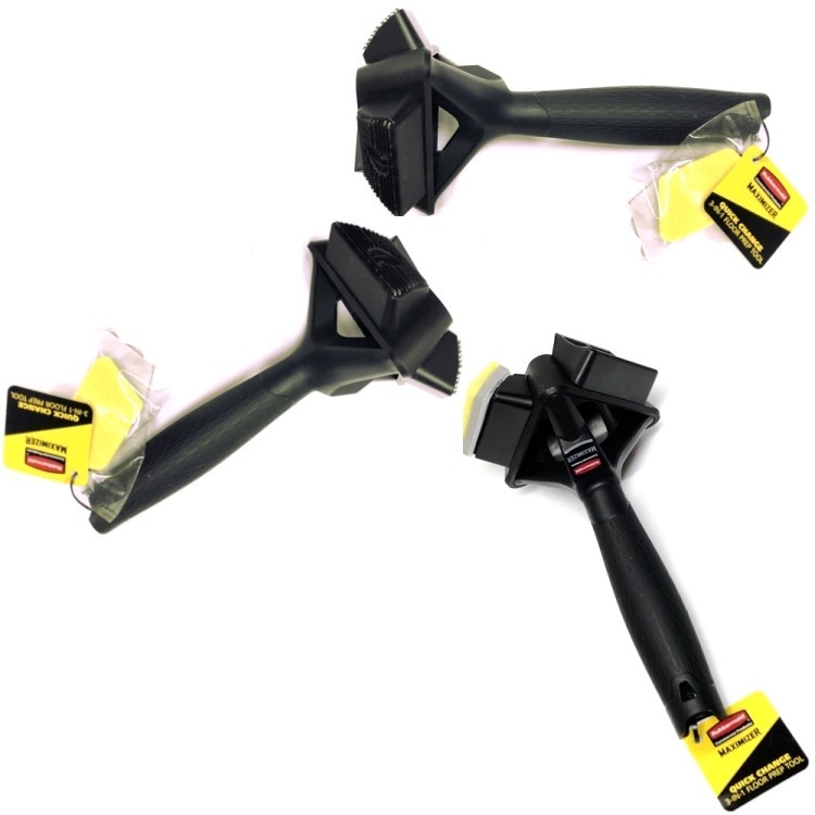 Lot of 3 – Rubbermaid Maximizer Quick Change 3-in-1 Floor Prep Tool (9″ x 4.75″)