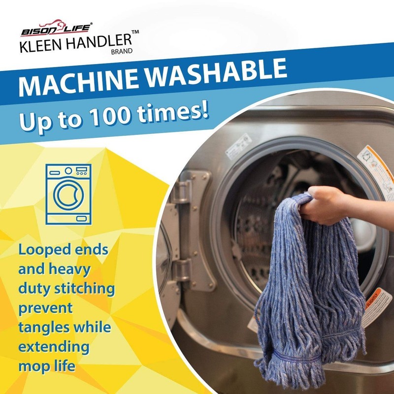 KLEEN HANDLER HEAVY DUTY Commercial Mop Head Replacement, Wet Industrial Blue... gallery