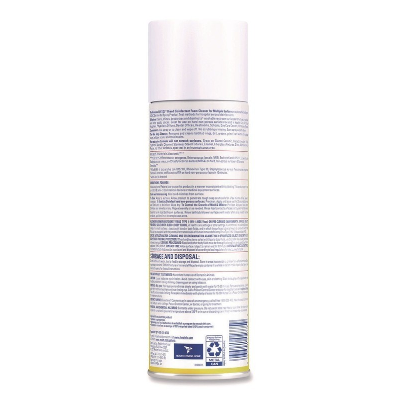 Professional LYSOL Brand 02775CT 24 oz. Aerosol Foam Cleaner (12/Carton) New gallery