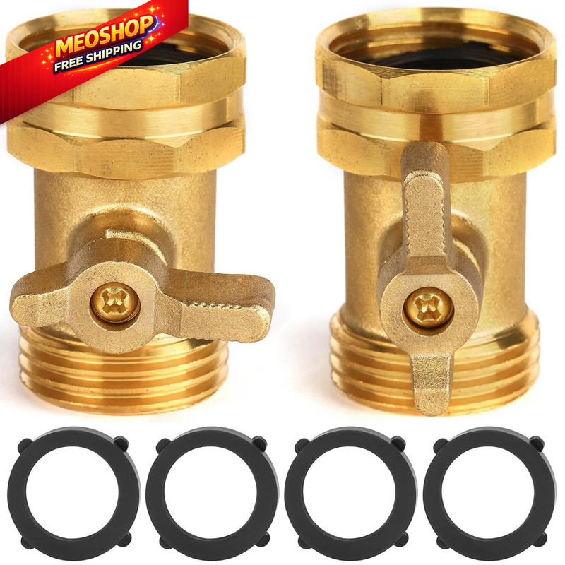 2 Pack Garden Hose Shut Off Valve – Extended Handle – 3/4″ 3/4 inches, 2