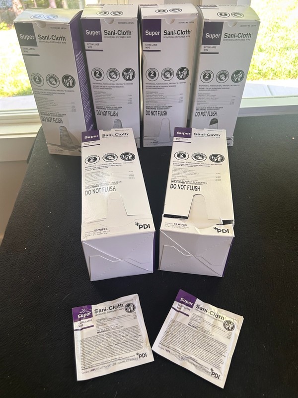 300 PDI Super Sani Cloth X-Large Germicidal 6x 50 Individual Wipes 11.5x11.75"