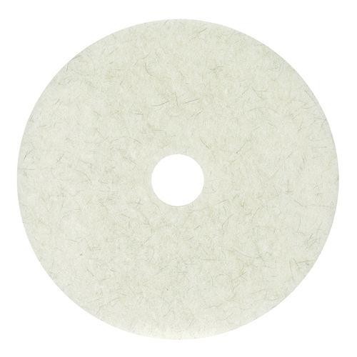 Boardwalk Natural Burnishing Floor Pads, 17" Diameter, White, 5/Carton