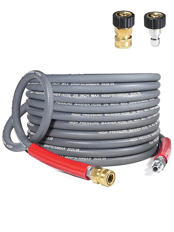 3/8″ Pressure Washer Hose 35 FT — 4500 PSI Steel-Braided Non-Marking