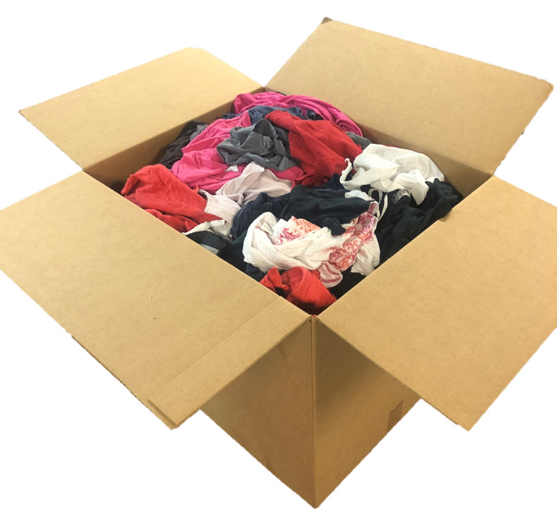 PALLET OF COLORED T-SHIRT RAGS - 50 LBs - 12 BOXES - 600 LB - FREE SHIPPING!! gallery