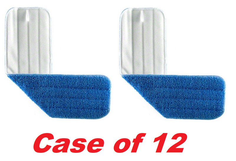 TuWay MMS-36ZL Microfiber Damp Pad 36″ Mop Head, Wet/Dry, Blue (Case Of 12)