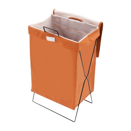 Brown + Black Laundry Hamper X-Frame Laundry Basket, Dirty Clothes Basket w/Lid gallery
