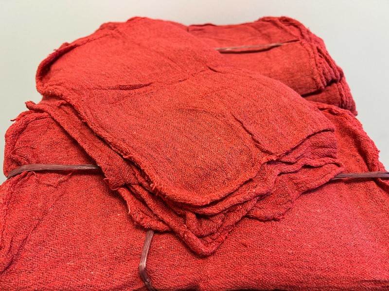 2500 PIECES NEW RED INDUSTRIAL SHOP RAGS CLEANING TOWELS gallery