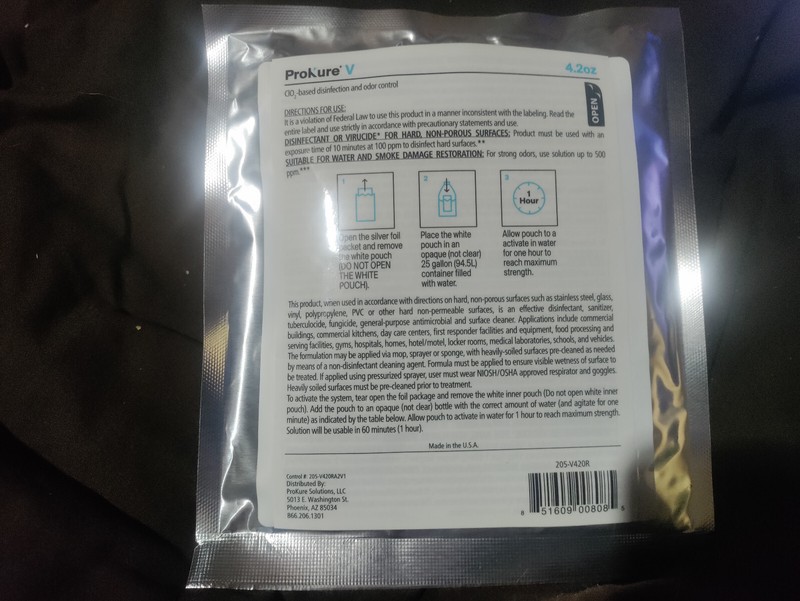 4.2oz packets ProKure V Mold and Mildew eliminator / Disinfectant and Deodorizer gallery