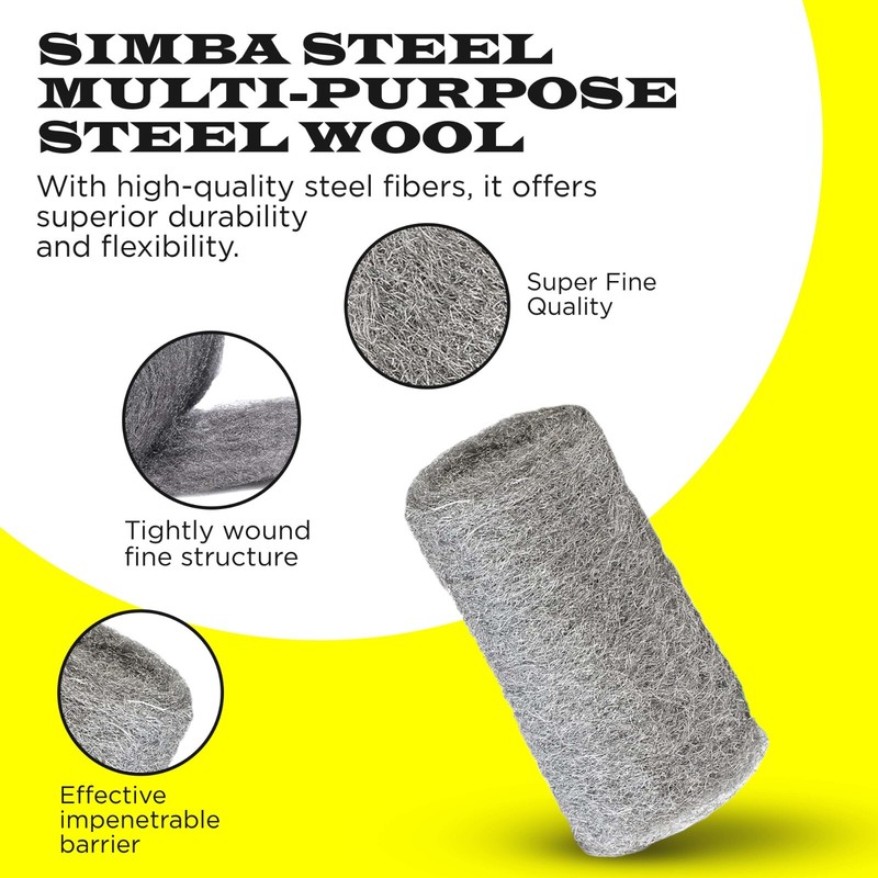 SteelWool Grade 0000 - Finest Grade, Multi-use Furniture, Cleaning, Mice Control gallery
