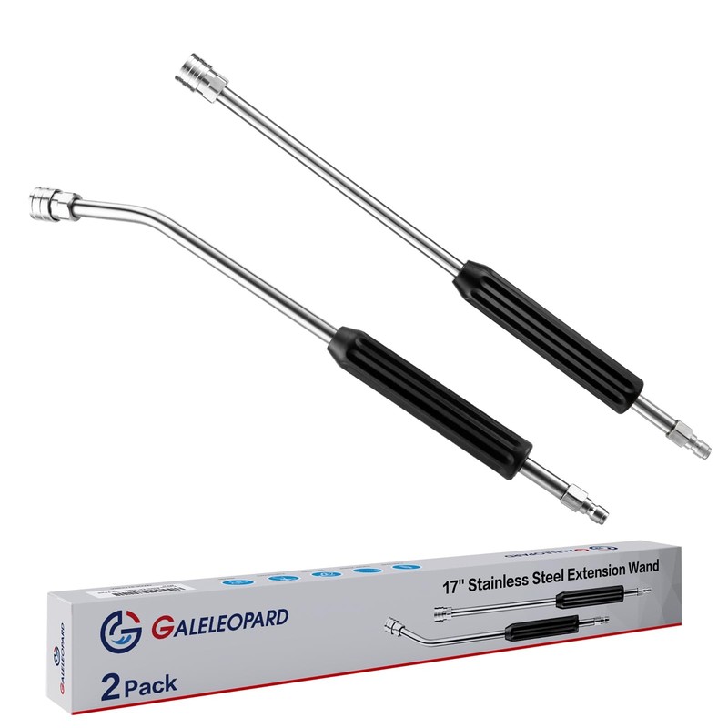 GALELEOPARD Pressure Washer Extension Wand, Short 17 inches, Black