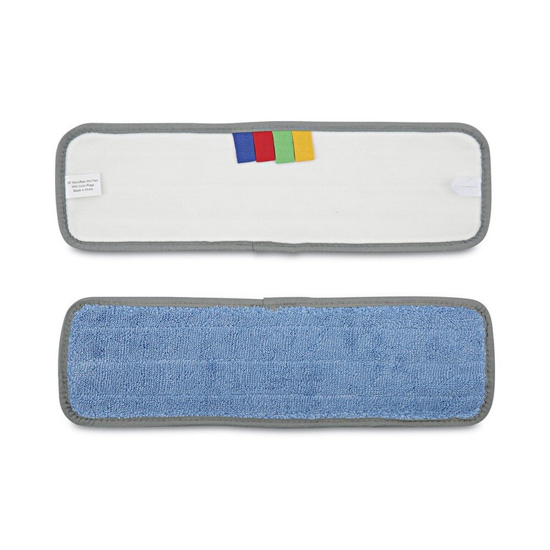Boardwalk MFM185BCFDZ 18 in. x 5 in. Split Microfiber Mop Head – Blue (1 DZ) New