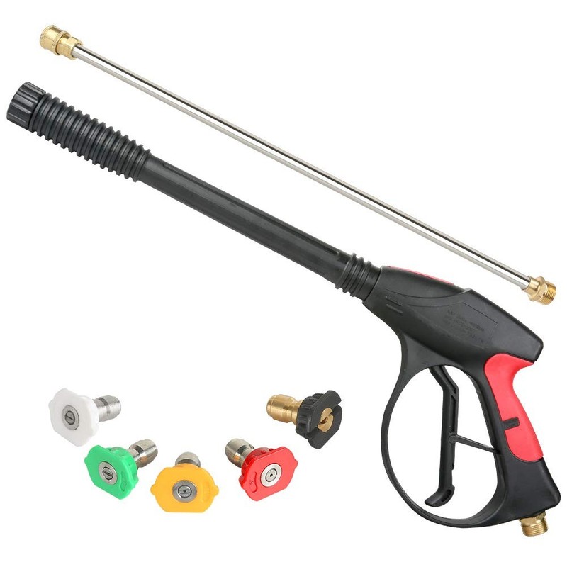 Sooprinse High Pressure Washer Gun Power Spray 4000psi with 19 gun, Black